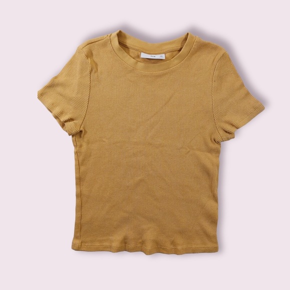 TNA Ribbed T-Shirt Short Sleeve Yellow - Picture 2 of 9